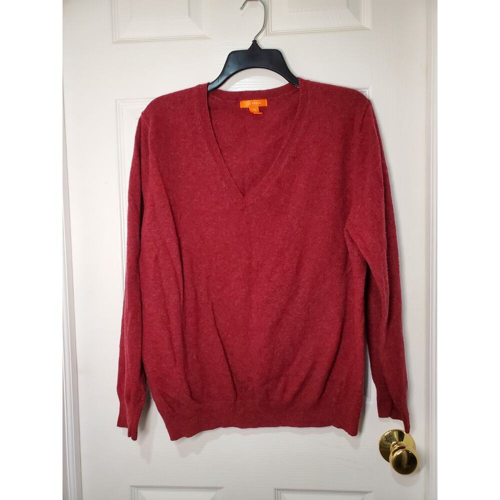 Joe Fresh V-Neck Sweater Women’s Deep Red Color Size XL